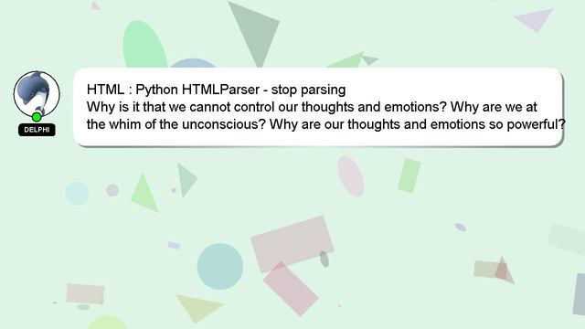 HTML : Python HTMLParser - stop parsing смотреть онлайн