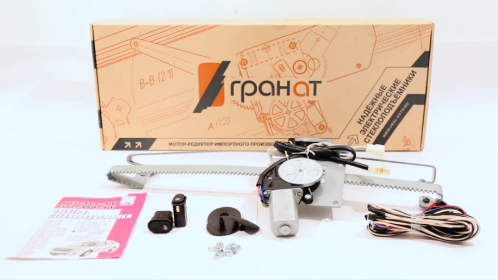 Электрические стеклоподъемники ГРАНАТ для Renault Logan II в задние двери. Обзор комплекта смотреть онлайн