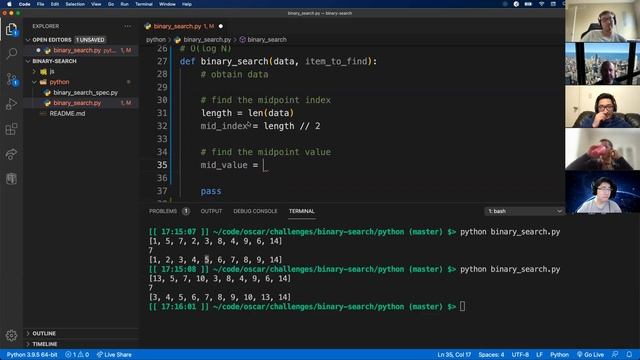 W3D1: Starting Binary Search (extra) смотреть онлайн