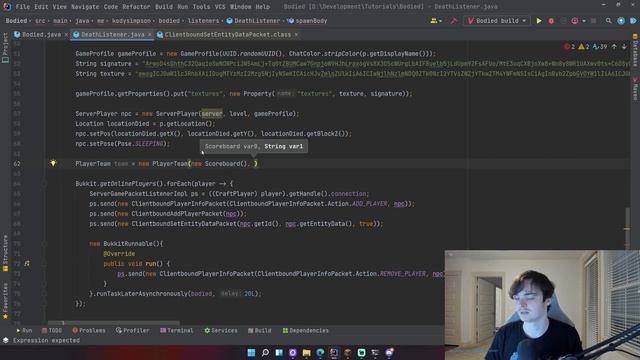 Spigot Plugin Development - 74 - Dead Body NPC Plugin w/ NMS | Part 1 смотреть онлайн