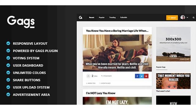 Gags - Image, Meme & Video Sharing WordPress Theme | Themeforest Website Templates and Themes смотреть онлайн