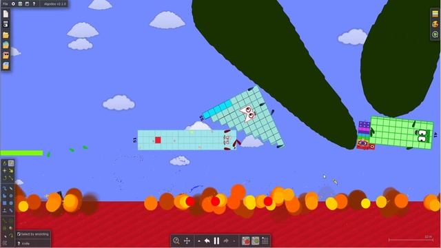 Giant Numberblocks Funny - The floor is Lava!! Part 3 (Survival challenge) by Algodoo смотреть онлайн