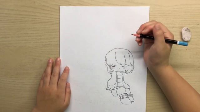 Drawing UNDERTALE.....X. OUTERTALE sans and frisk!!! смотреть онлайн