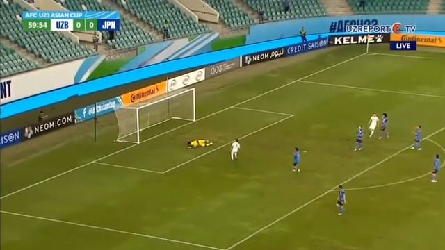 гол Жаллолидинова в ворота Японии (Узбекистан U23 2:0 Япония U23) смотреть онлайн