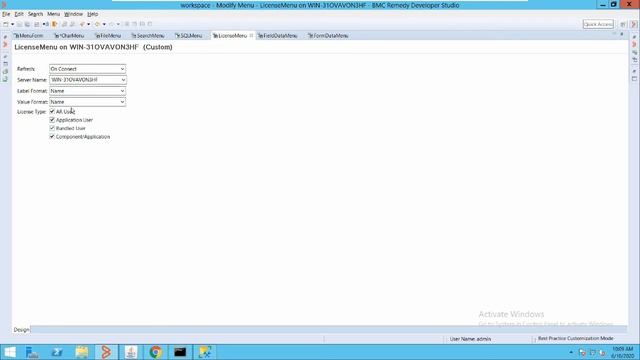 BMC Remedy Menus | File | SQL | Search | Field Data | Form Data | License Menu смотреть онлайн