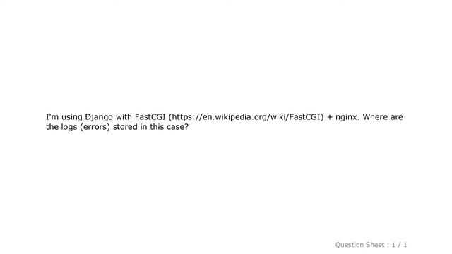 Django : Where can I find the error logs of nginx, using FastCGI and Django? смотреть онлайн