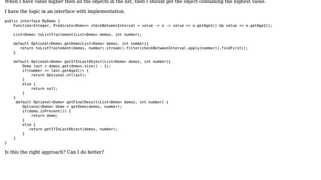 Code Review: Get Interval by specific value from List using JAVA 8 смотреть онлайн