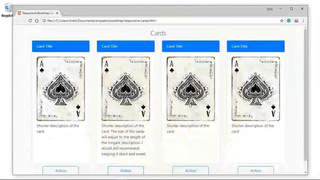 Bootstrap Responsive Cards смотреть онлайн