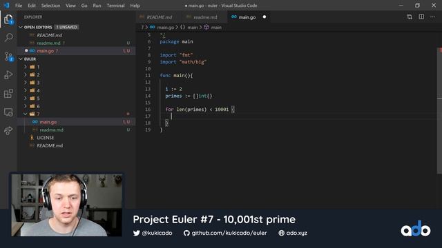 Project Euler Problem #7 with Go - 10,001st Prime смотреть онлайн
