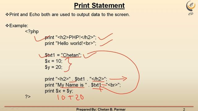 PHP Echo and Print Statements | 2020 | In Hindi смотреть онлайн
