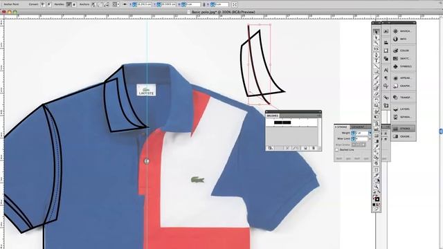 Technical flat drawing for fashion: Creating a technical drawing - Polo Shirt part 1 смотреть онлайн