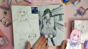 ꒰ა  Обзор скетчбука ໒꒱ (июль 2023 - октябрь 2023)