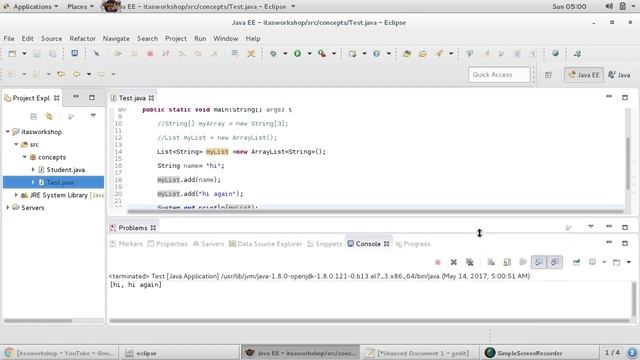 ArrayList basics in java смотреть онлайн