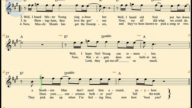 Soprano Sax -  Sweet Home Alabama - Lynyrd Skynyrd - Sheet Music, Chords, & Vocals