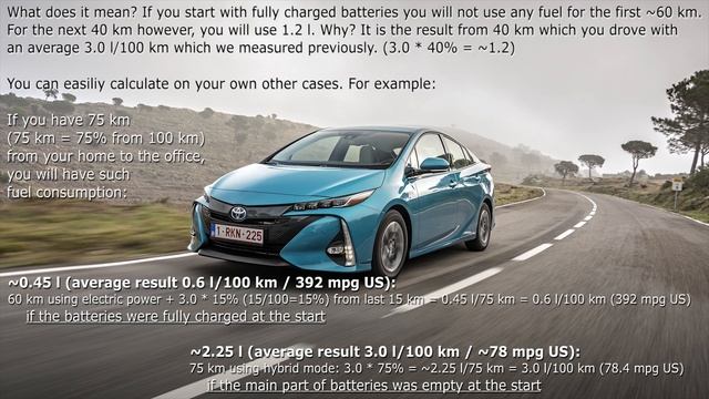 Toyota Prius Plug-in Hybrid (2017) - fuel consumption: EV, city, 90, 120, 140 km/h :: [1001cars] смотреть онлайн