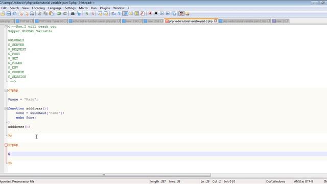 php supper global variable ($GLOBAL) part-1 смотреть онлайн