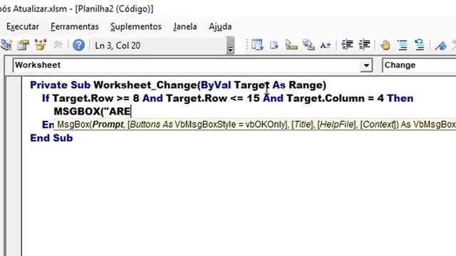 Excel VBA - Ativando macro conforme Ação do Usuário - (Usando Worksheet Change) смотреть онлайн