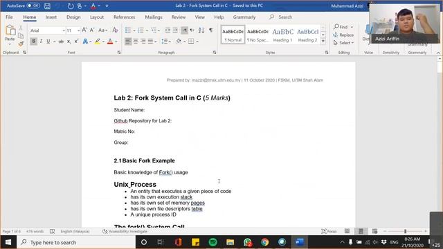 ITT440: Network Programming LAB 2 - Fork System Call in C смотреть онлайн
