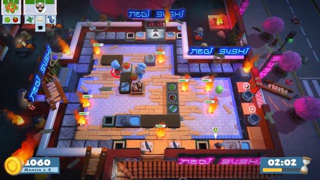 Overcooked 2. Story 1-6 | 2 players online coop 4 stars | Score: 2236 смотреть онлайн