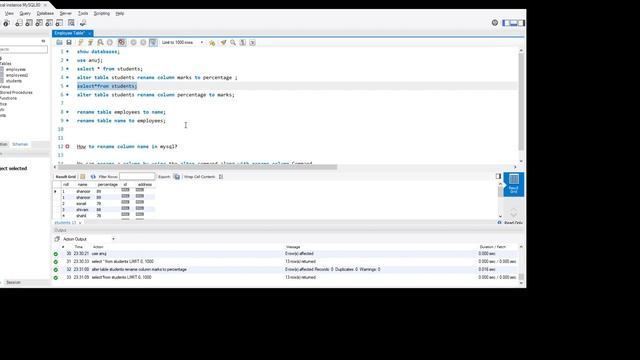 How to rename coulmn and table name in MySql? смотреть онлайн