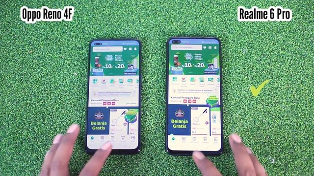 Speed Test Oppo Reno 4 F vs Realme 6 Pro смотреть онлайн