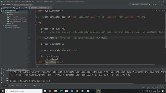 Python MySQL Insert Data Into a Table Example | Python Tutorial смотреть онлайн