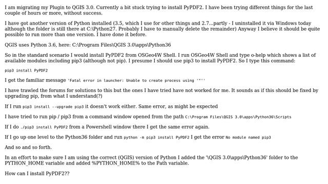 GIS: QGIS 3.0 migration - unable to install PyPDF2 смотреть онлайн