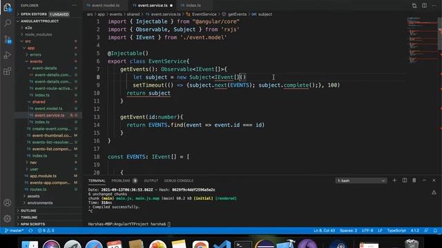 79. Angular Project Tutorial - Event Model for Type safety смотреть онлайн