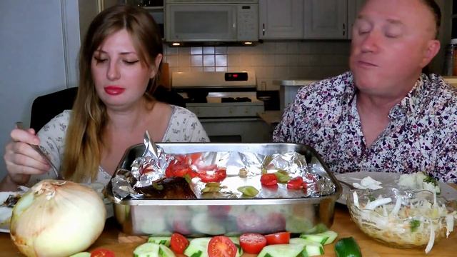 МУКБАНГ. ОБЖОР. ЗАПЕЧЕННЫЙ ПАЛТУС. ПЮРЕШКА. ХРУСТ. MUKBANG. CRUNCHY. BAKING HALIBUT. #asmr #mukbang