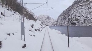 TRAIN DRIVER'S VIEW: Bergen - Voss dressed in winter coating