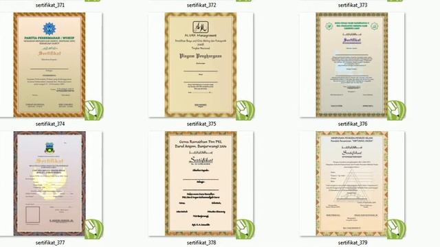 Template Sertifikat Format Portrait