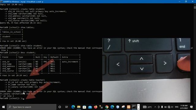 How to create database and tables using Xampp Shell with Cmd | MySQL database in command prompt смотреть онлайн