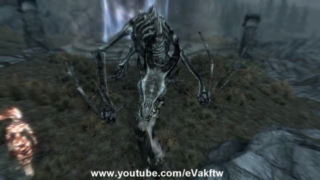 Skyrim Glitch Riding skeleton dragons head for the kill смотреть онлайн