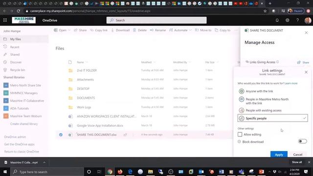 Sharing Doc in One Drive смотреть онлайн