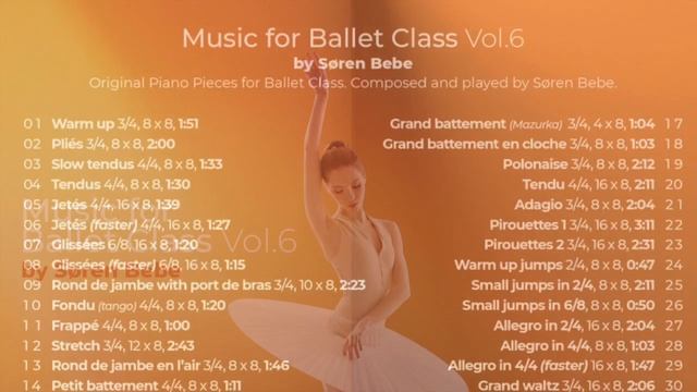 Warm Up Jumps // Ballet Class Music // From "Music for Ballet Class, Vol.6" by Søren Bebe смотреть онлайн