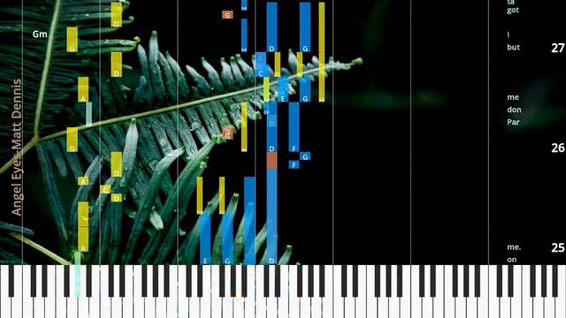 🎹Angel Eyes, Chord & Lyrics, Matt Dennis, Synthesia Piano