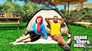 Гта 5 моды и Пикник с девушкой в лесу! Уснули вместе в палатке Реальная жизнь Gta 5 моды