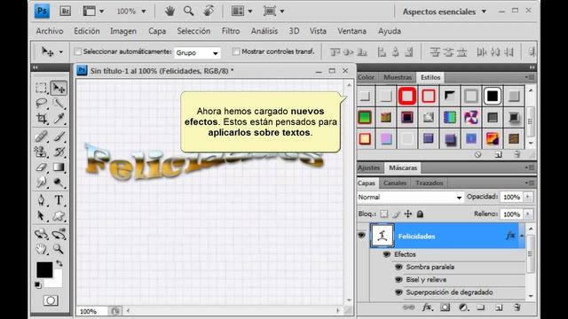 Photoshop CS4. Estilos de capas. смотреть онлайн