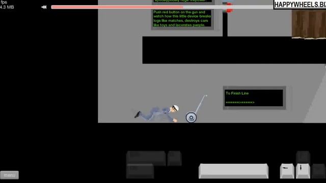 Level Micro Laser Gun Test - Happy Wheels Game - Level Walkthrough смотреть онлайн