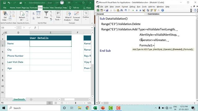 Data Validation in VBA | Excel VBA Tutorial in Hindi смотреть онлайн