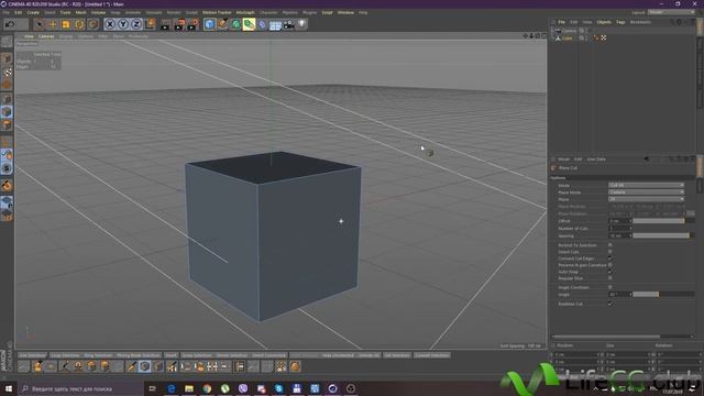 Библиотека инструментов Cinema 4D часть 4 Plane Cut смотреть онлайн