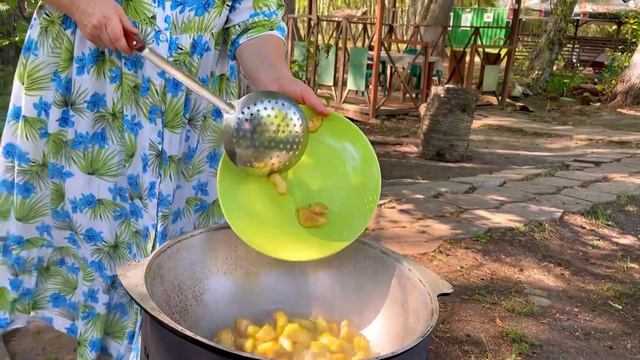 Fried Meatballs With Vegetables In A Cauldron.