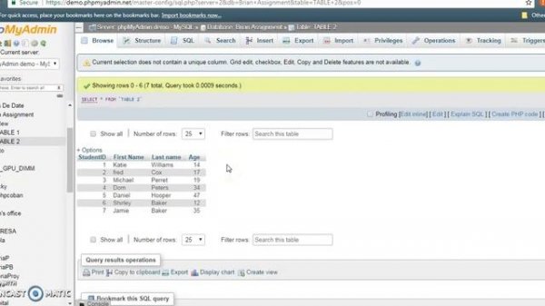CSV export and import using PHPMyadmin