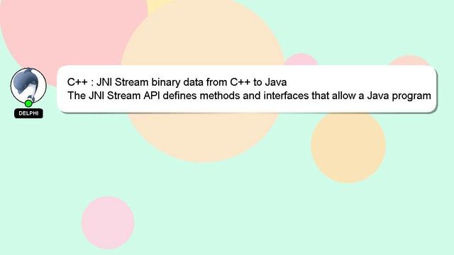 C++ : JNI Stream binary data from C++ to Java смотреть онлайн