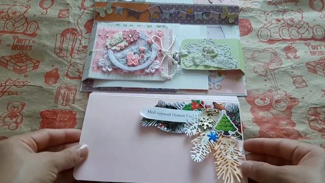 Альбом на первый годик жизни/Миник/Скрапбукинг.