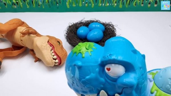 Dinosaur Ice Rex Smashers - Blue T-Rex Broke Dinosaur Egg! Dino Fossil, Eggs, Zombie Dinos