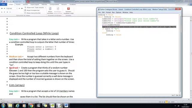 Python Tutorials - Part 20 - Condition Controlled Loop(While Loop) - Medium Task смотреть онлайн