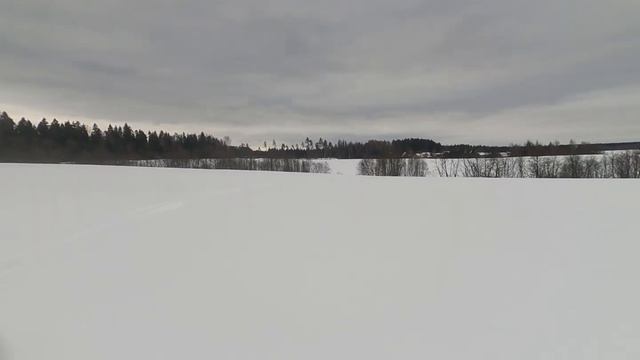 Катаемся по лесу на снегоходе и снегокате