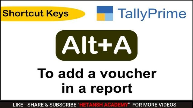 TALLY PRIME SHORTCUT KEYS | HETANSH ACADEMY смотреть онлайн