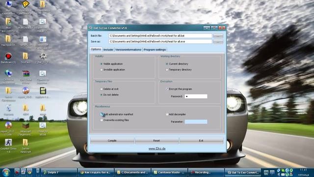 Как Bat файлы конвертировать в Exe файлы! смотреть онлайн